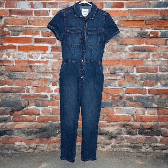 Celebrity Pink Pants - T17 Celebrity pink mechanics denim jumpsuit size small dark Wash